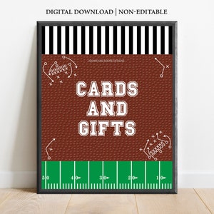 Karten und Geschenke, Karten und Geschenke Schild, Fußballparty, Fußballparty Schild, Fußballparty Schilder