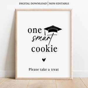 One Smart Cookie, One Smart Cookie Bar, One Smart Cookie Bar Schild, Abschlussfeier One Smart Cookie, Abschlussschild, Abschlussschilder