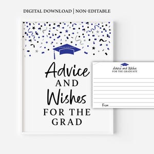 Consejos y deseos de graduación, letreros con consejos de graduación, tarjetas con consejos de graduación, letreros con consejos y deseos de graduación, letreros de graduación imprimibles