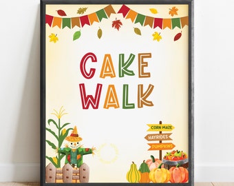 Cake Walk Sign, Fall Festival Signs, Harvest Festival Signs, Fall Festival, Harvest Festival, Fall Festival Printables, Fall Printables