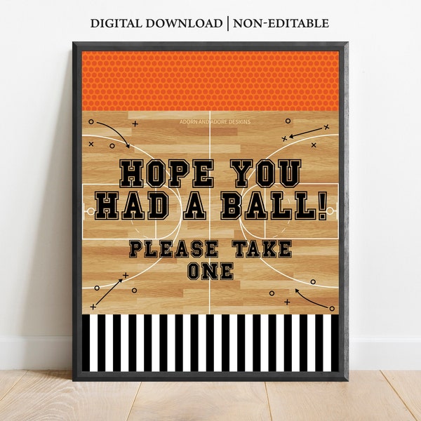 Hope You Had A Ball Sign, Basketball Party, Basketball Party Sign, Basketball Party Signs