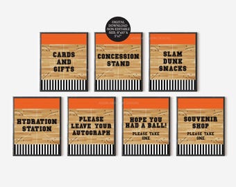 Letreros para fiestas de baloncesto, descarga digital