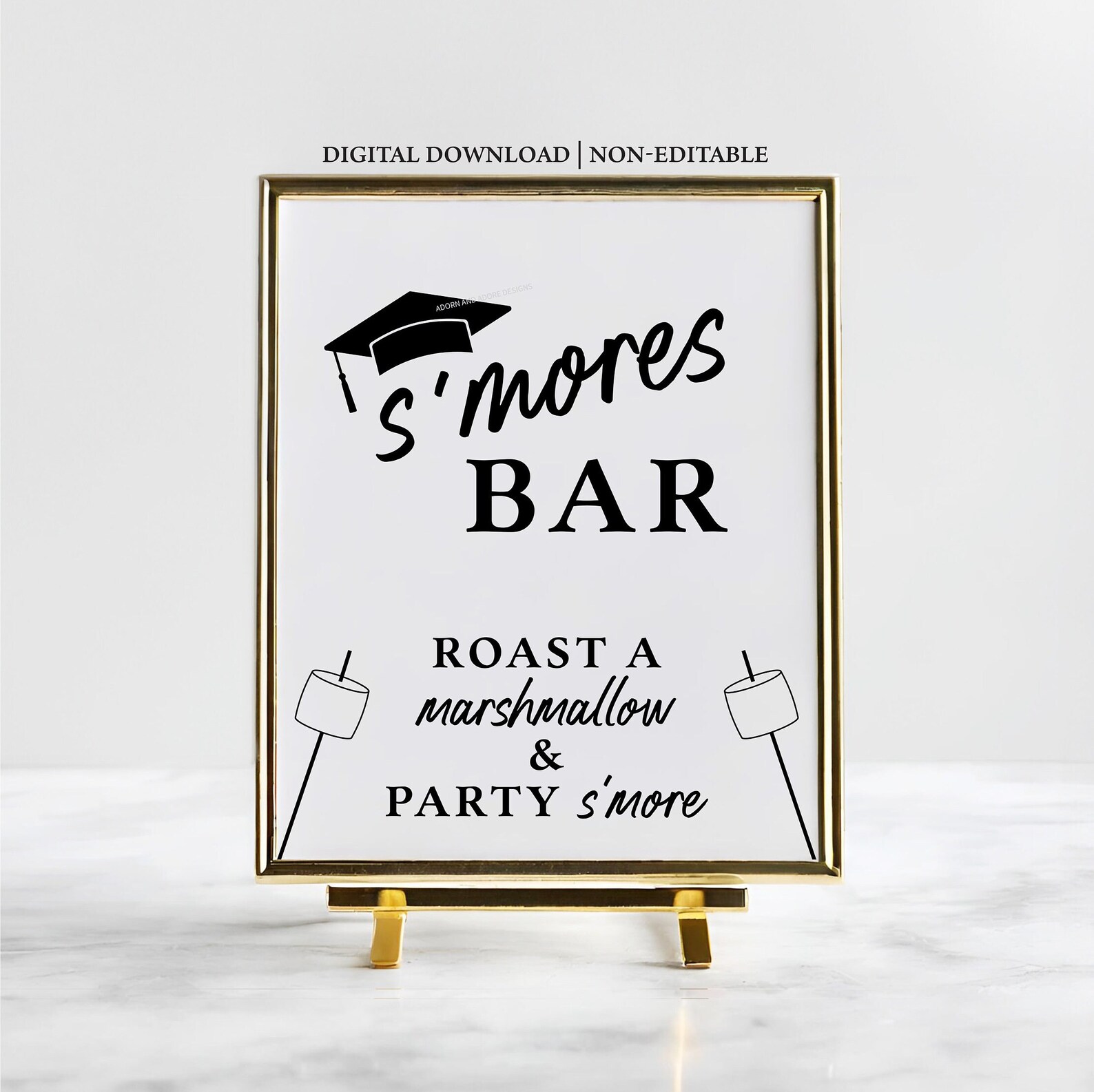 Graduation S'mores, Graduation S'mores Bar Sign, Printable S'mores Bar ...