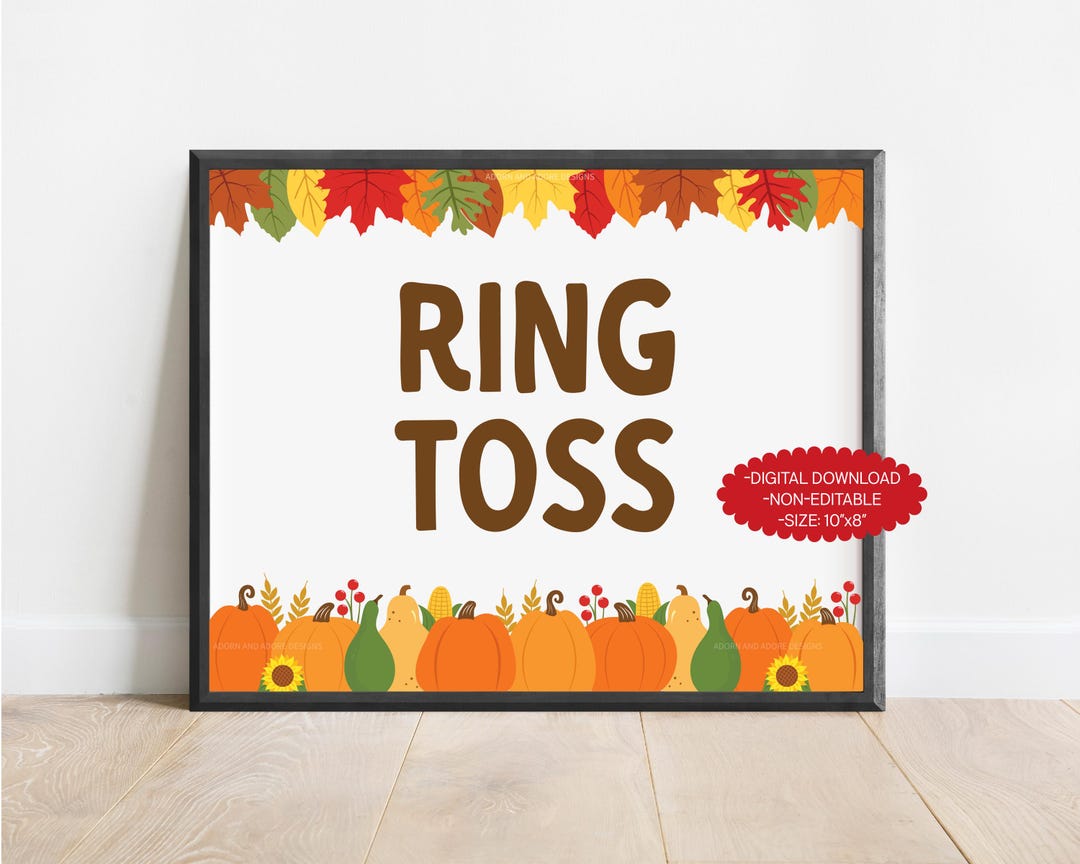 Throw Ring Sign Ring Toss, Fall Festival Signs, Harvest Festival Signs, Fall Festival ...