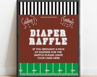 Football Diaper Raffle, Printable Football Diaper Raffle, Football Baby Shower, Printable Football Baby Shower Sign