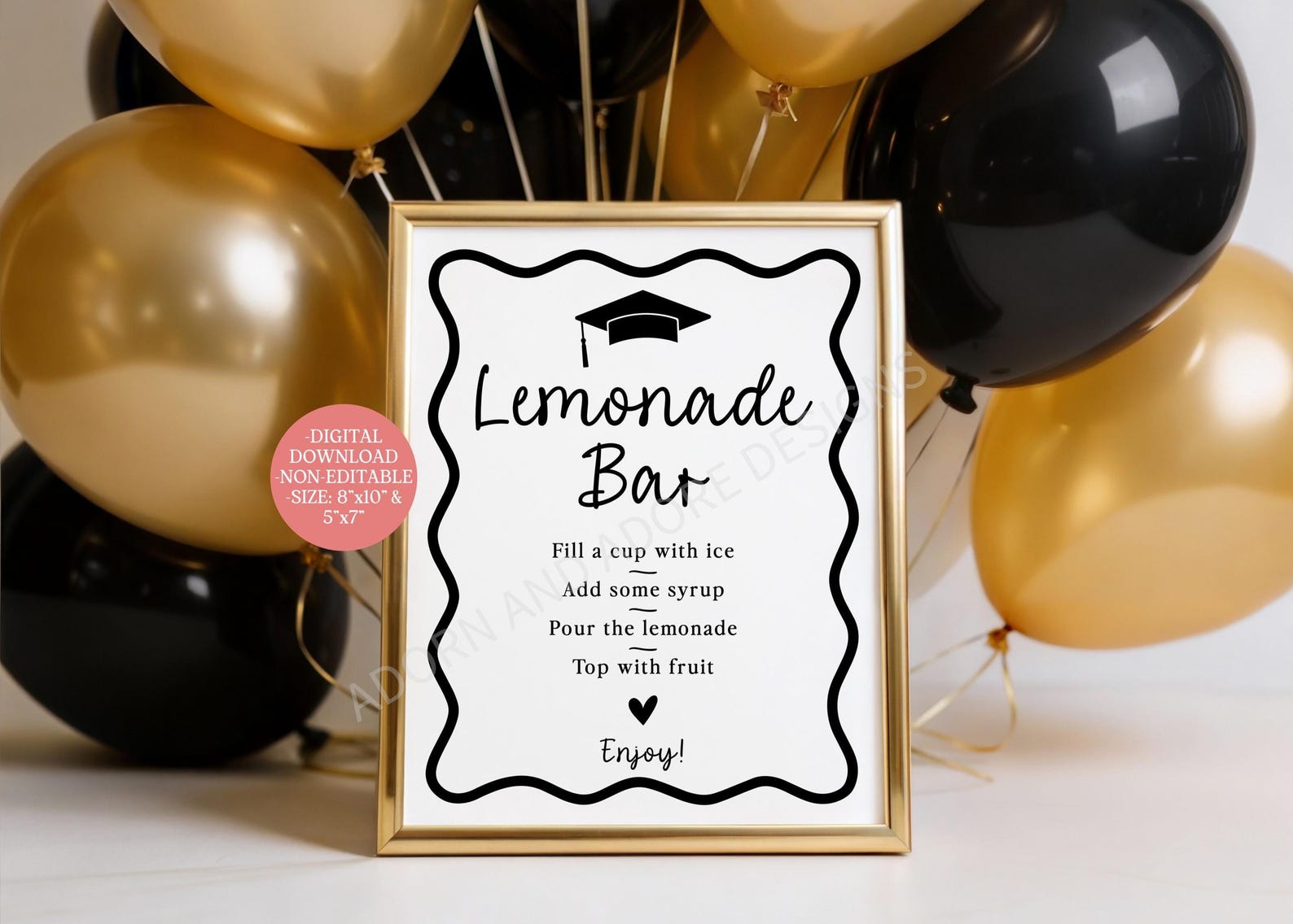 Graduation Lemonade Stand Sign Graduation Lemonade Bar Sign, Printable Party Decor, Graduation Food ...