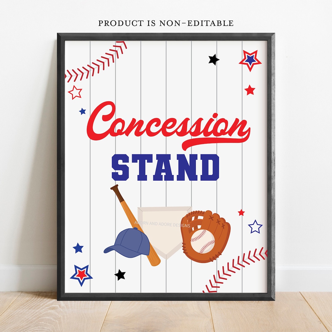 Concession Stand Sign Printable Concession Stand Sign - Etsy