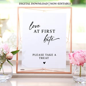 Love At First Bite Sign, Printable Love At First Bite Sign, Wedding Dessert Table Sign, Wedding Reception Dessert Table Sign