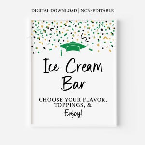 Graduation Ice Cream Bar, Graduation Ice Cream Bar Sign, Printable Ice Cream Bar Sign, Graduation Signs, Printable Graduation Signs
