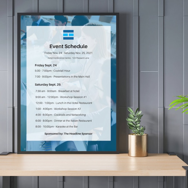 Event Schedule Template - Conference Meeting Agenda