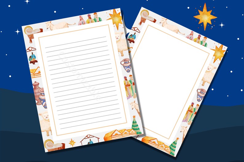 Christian Letterhead Template - Printable Religious Stationery - Lined ...