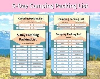 5-Day Camping Packing List for Families or Groups of 2+ (PDF)