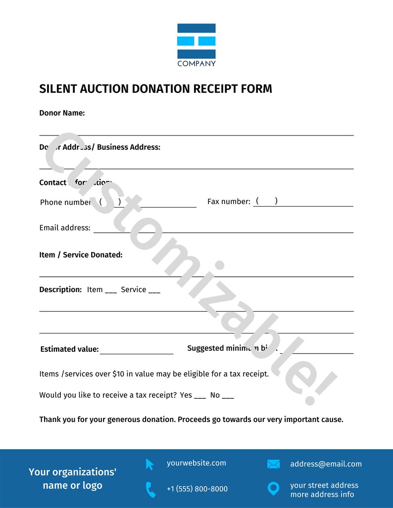 Silent Auction Templates Bundle 5 Templates Printable Bid Etsy Canada