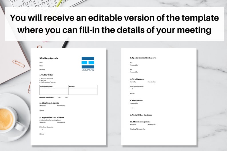 Robert #39 s Rules Agenda Template in Word and Google Docs Editable Robert #39 s Rules Agenda Template in Word and Google Docs Editable