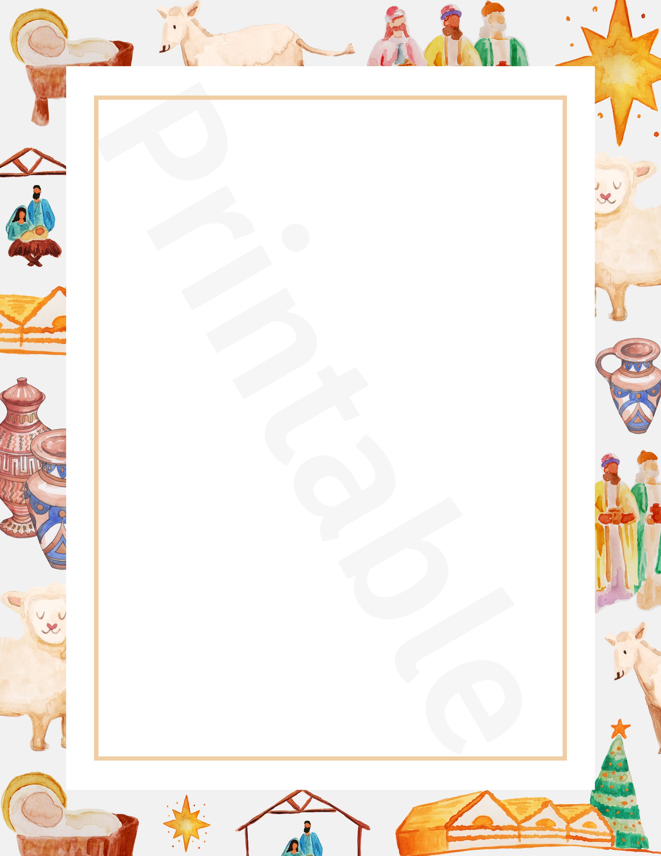 Christian Letterhead Template - Printable Religious Stationery - Lined ...