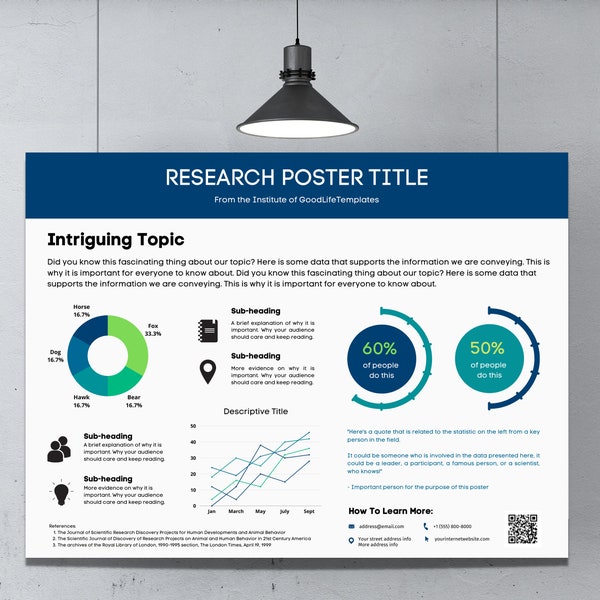 Scientific Poster Template - Research Poster 48x36" Standard Size