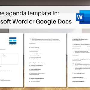Robert #39 s Rules Agenda Template in Word and Google Docs Editable Robert #39 s Rules Agenda Template in Word and Google Docs Editable