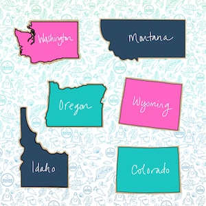 Téléchargements STL à l&#39;emporte-pièce d&#39;États - Washington, Oregon, Idaho, Montana, Colorado, Wyoming (région 1)