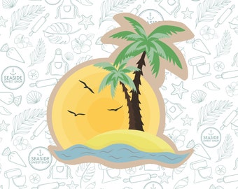 Cortador de biscoitos Sunset Palm STL para download