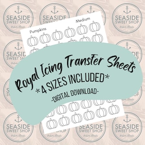 Pumpkins - Royal Icing Transfer Sheets (4 Sizes) *Digital Download - .PNG*