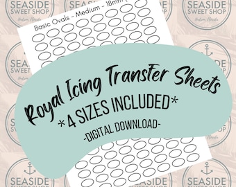 Ovals - Royal Icing Transfer Sheets (4 Sizes) *Digital Download - .PNG*