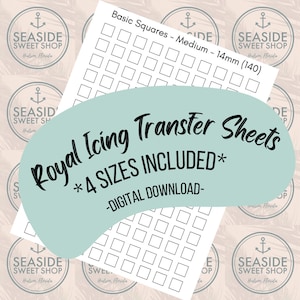 Basic Squares - Royal Icing Transfer Sheets (4 Sizes) *Digital Download - .PNG*