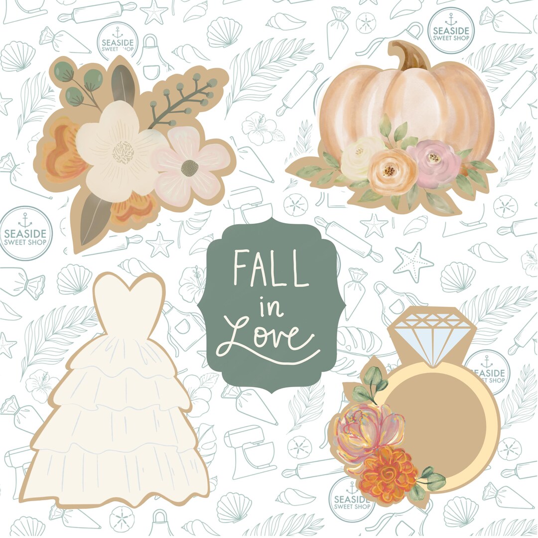FALL in Love Wedding Bridal Floral Pumpkin Collection - STL Download - Etsy