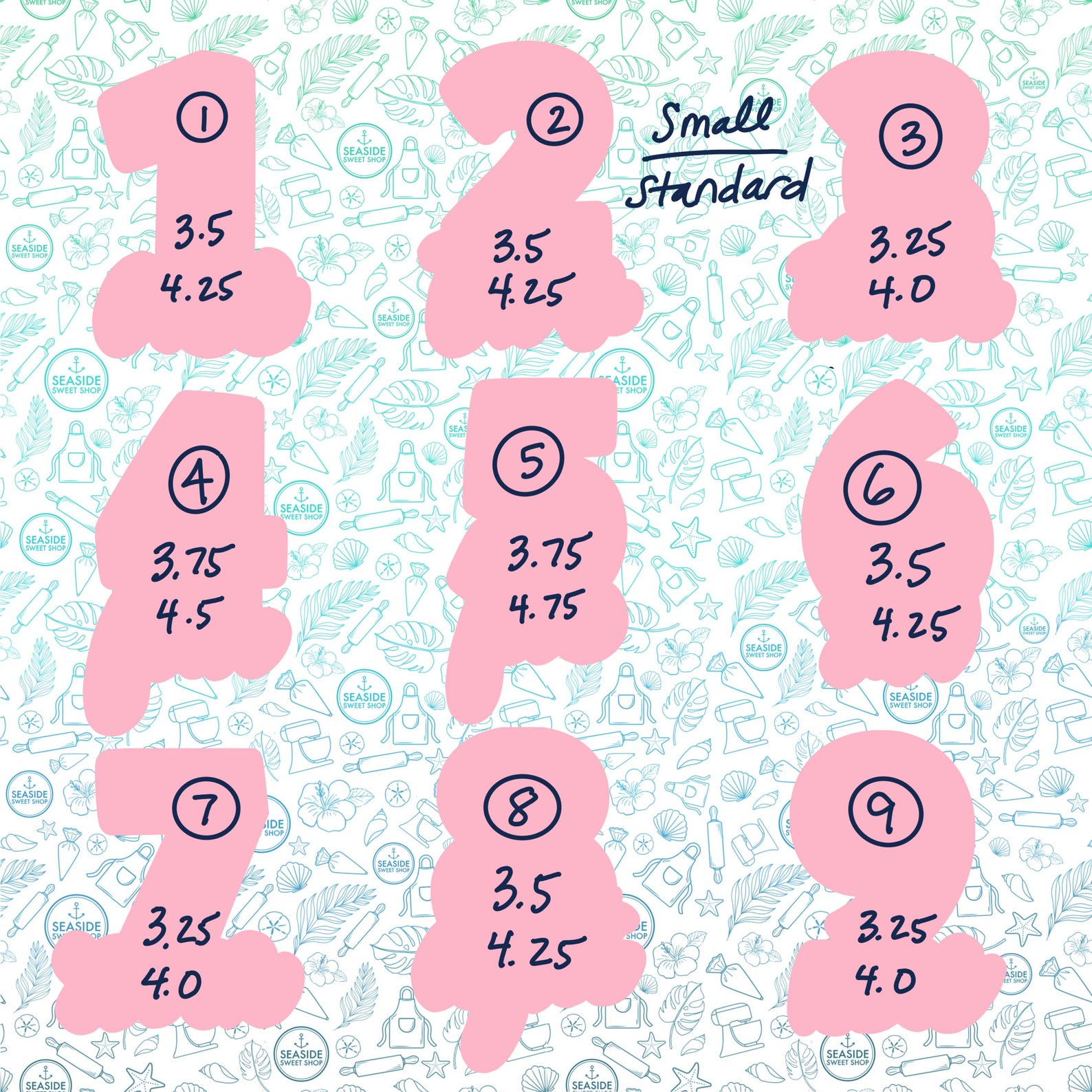 Number Cookie Cutters Styled With Script/text 1, 2, 3, 4, 5, 6, 7, 8, 9 ...