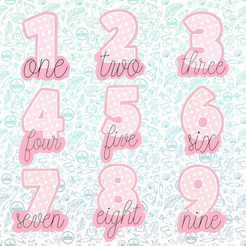 Numbers With Script Text Cookie Cutters - STL Downloads 1, 2, 3, 4, 5 ...