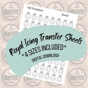 Tall Pumpkins - Royal Icing Transfer Sheets (4 Sizes) *Digital Download - .PNG*