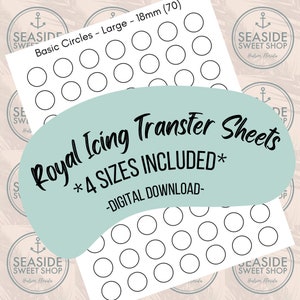 Basic Circles - Royal Icing Transfer Sheets (4 Sizes) *Digital Download - .PNG*