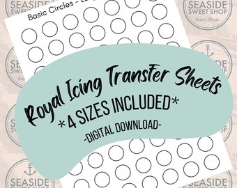 Basic Circles - Royal Icing Transfer Sheets (4 dimensioni) *Download digitale - .PNG*