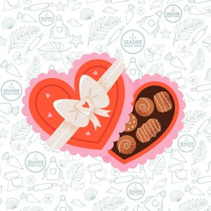 Heart Shaped Box of Chocolates (scalloped edge) - Cookie Cutter