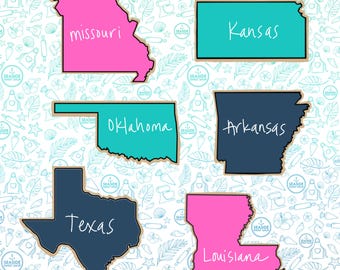 STL-downloads voor staatskoekjes - Missouri, Kansas, Oklahoma, Arkansas, Louisiana, Texas (regio 4)