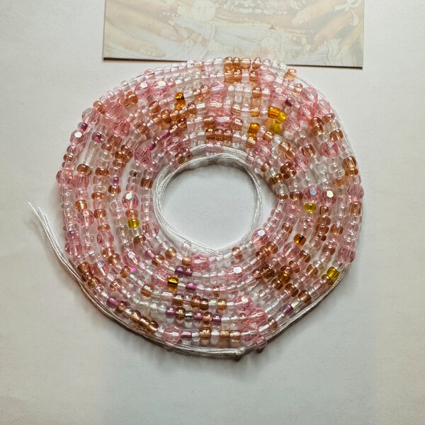 Pink & Gold Waist Bead