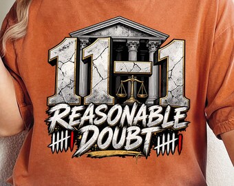 Lawyer Graphic Shirt, Scales of Justice Tee, 11-1 Reasonable Doubt T-Shirt