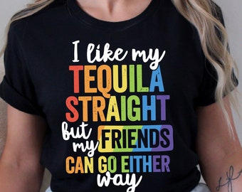 Funny LGBTQ Pride Shirt, Drinking Bisexual Tshirt, Rainbow Gay Bachelorette Party Gift