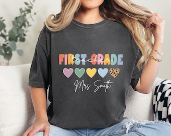 Comfort Colors® Custom Teacher Grade Shirt with Name, Back To School Teacher Gift