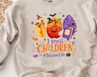 Spooky Teacher Halloween Sweatshirt, Cute Witch Educator Pullover