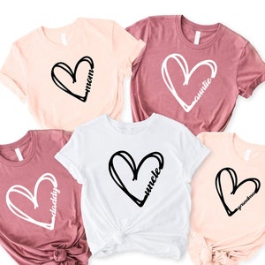 Double Heart Shirt, Cute Valentines Day Shirt, Womens Valentine Custom Name Shirt, Cute Heart Shirt , Last Minute, Valentines Outfit Tee