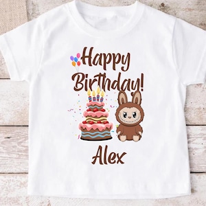 Custom Kids Labubu Birthday Shirt,Funny Monsters Birthday Kids Shirt,Cute Doll Tee, Kawaii Shirt, Gift For Kids, Personalized Birthday Shirt