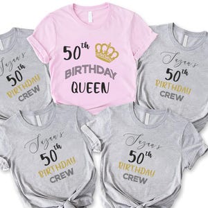 50th And Fabulous Shirt,50th Birthday Shirt, 50th Birthday Crew Shirt, Birthday Crew Shirt, Birthday Party Shirts, Custom Birthday Group Tee
