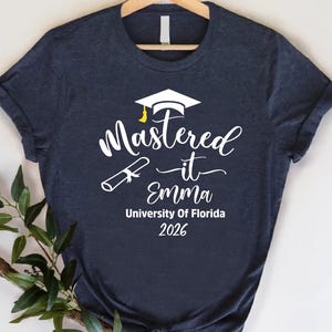 Personalized Masters Degree Grad T-Shirt, Custom Graduation Gift
