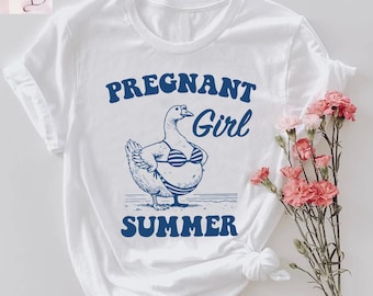 Pregnant Girl Summer Shirt, Goose Pregnancy Announcement Tee,Mom To Be Gift