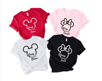 Custom Disney Family Vacation Shirts,Personalized Mickey Minnie Ear Tees