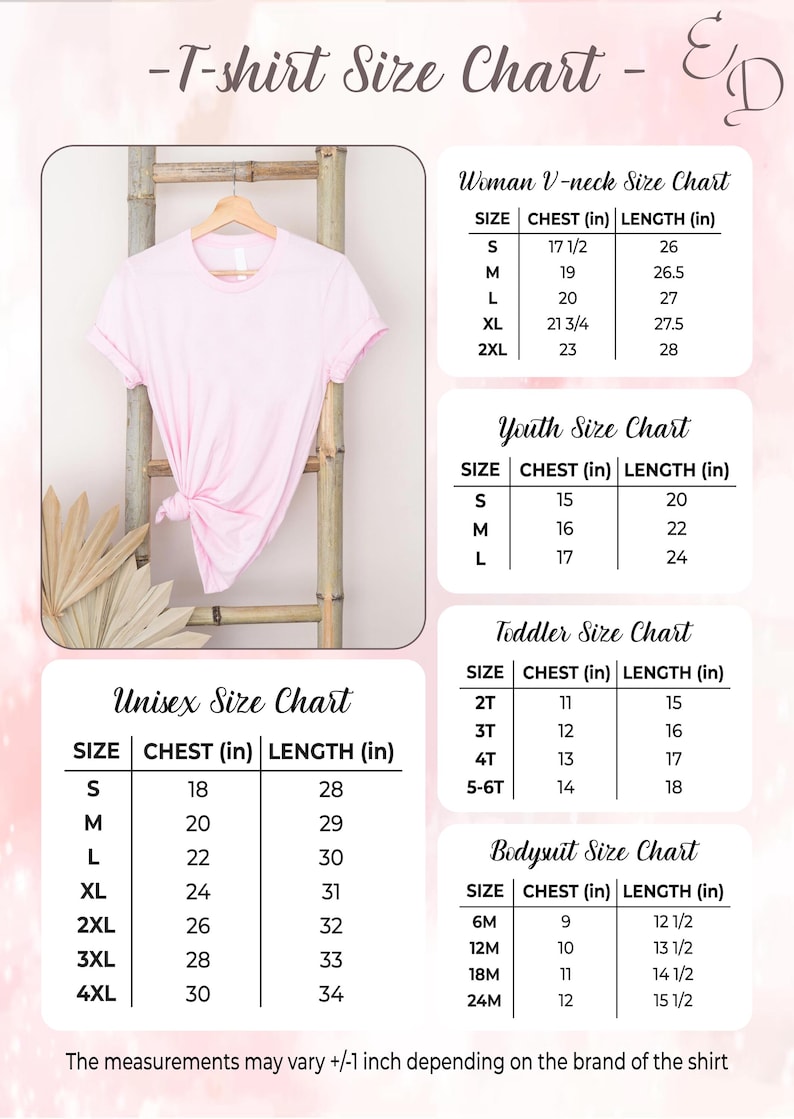 a women's shirt size chart with measurements