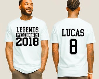 Custom Birthday Boy Shirt ,Men Legends Were Born in Tee,Age Name Bday Gift