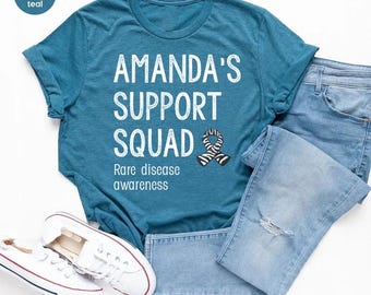 Custom Rare Disease Support Squad Shirt,  Zebra Ribbon Warrior Gift