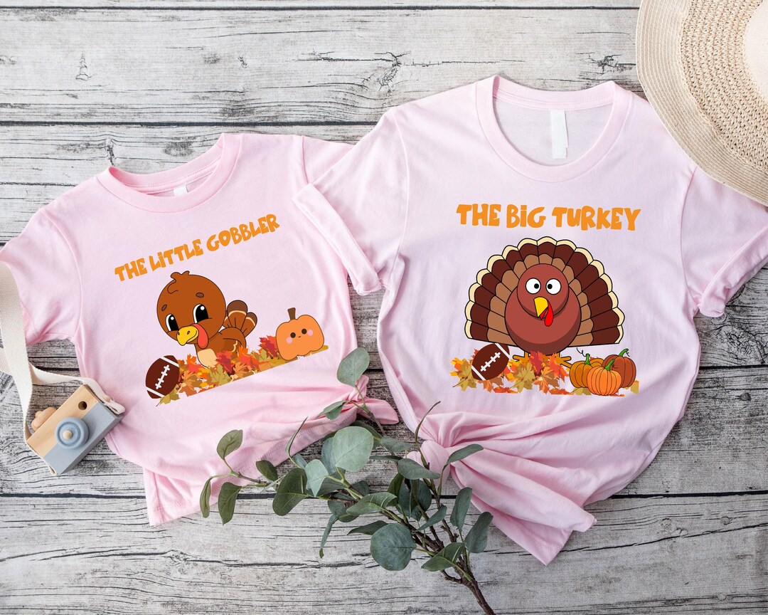 Mommy and Me Thanksgiving Shirts, Big Turkey and Little Goobler Tee,mom