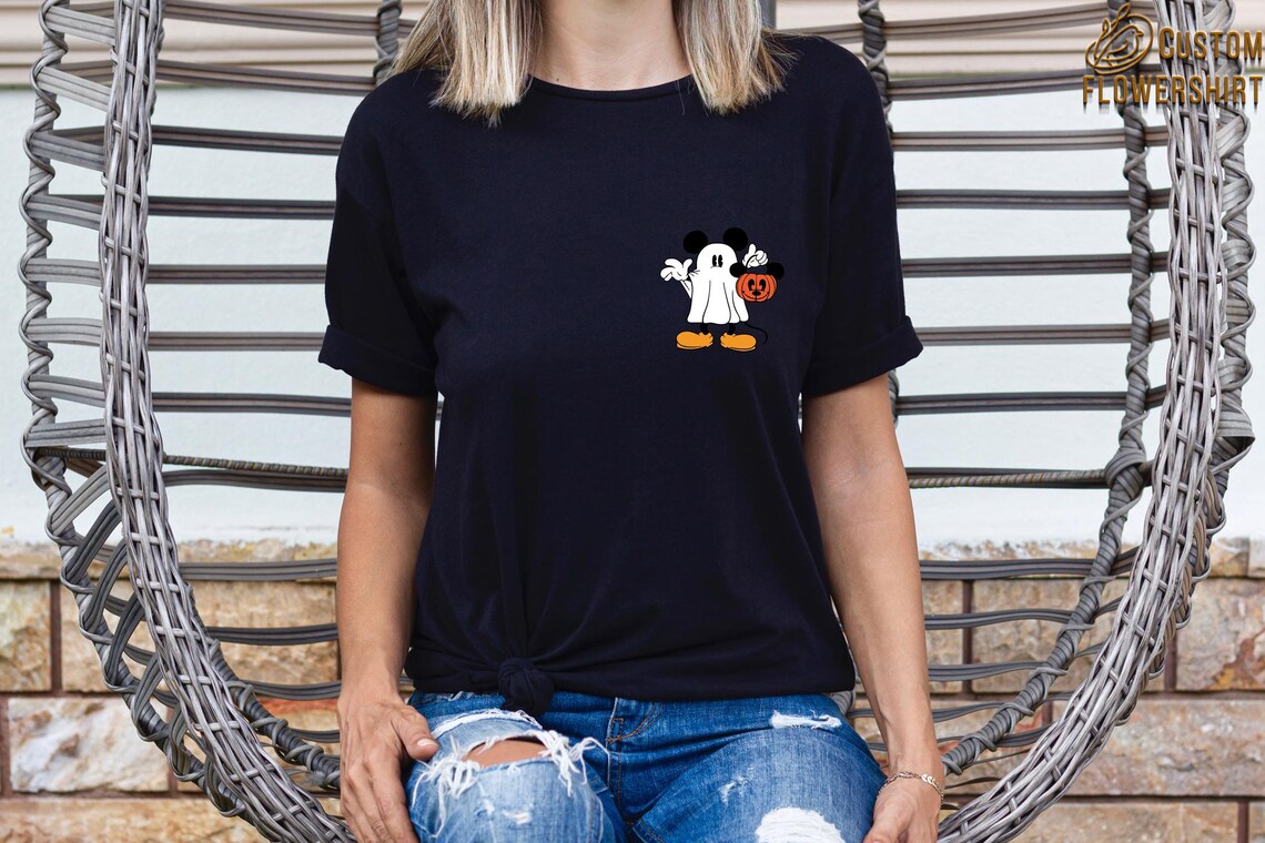 Mickey Ghost Shirt, Mickey Halloween Pumpkin Shirt, Pocket Size Disney